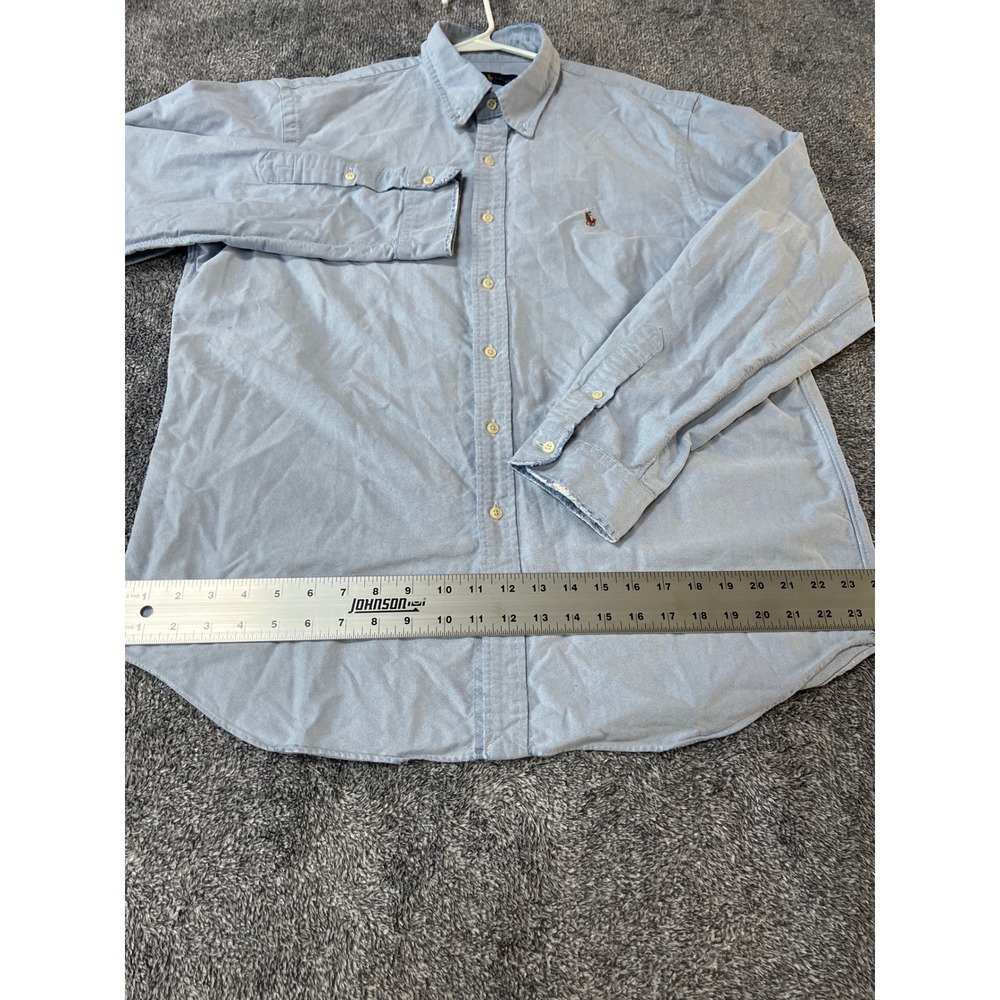 Ralph Lauren Mens XL Light Blue Oxford Button Down Long Sleeve Pony Logo Shirt - Picture 6 of 12